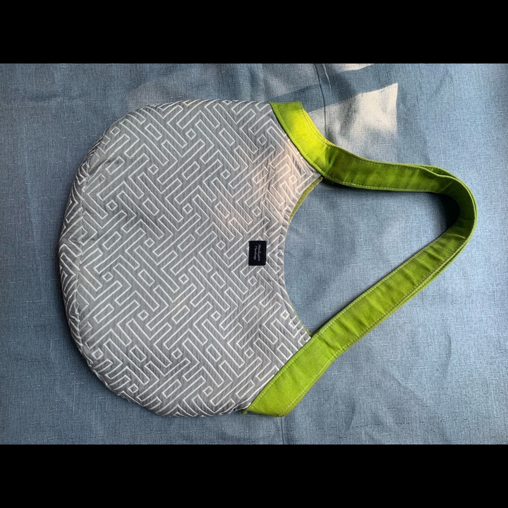 Gray and green Madison Handbags summery fabric shoulder bag